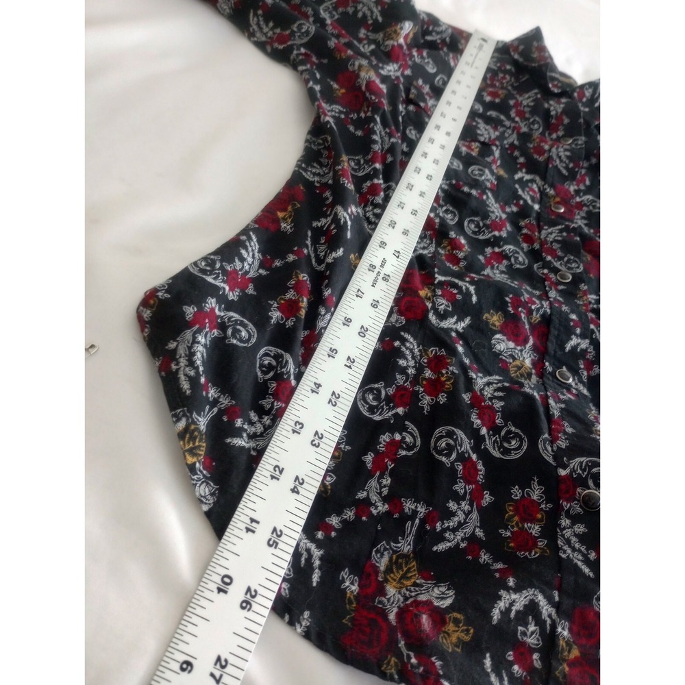 Shyanne Western Shirt Womens L Black Pearl Snap Western Whimsigoth Cowgirl Rodeo - Picture 7 of 10